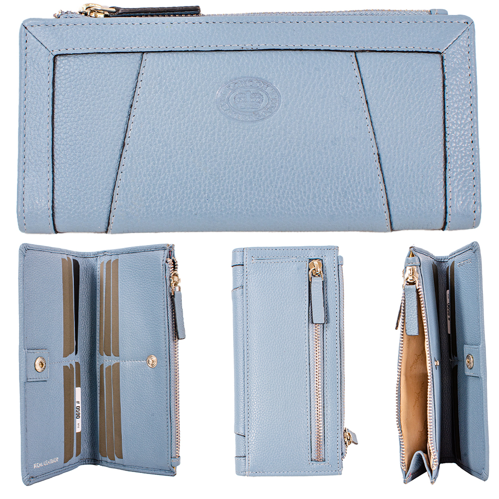 0590 ICEBERG PEBBLE LEATHER LONG TOP ZIP PURSE WALLET (image for) 0590 ICEBERG PEBBLE LEATHER LONG TOP ZIP PURSE WALLET